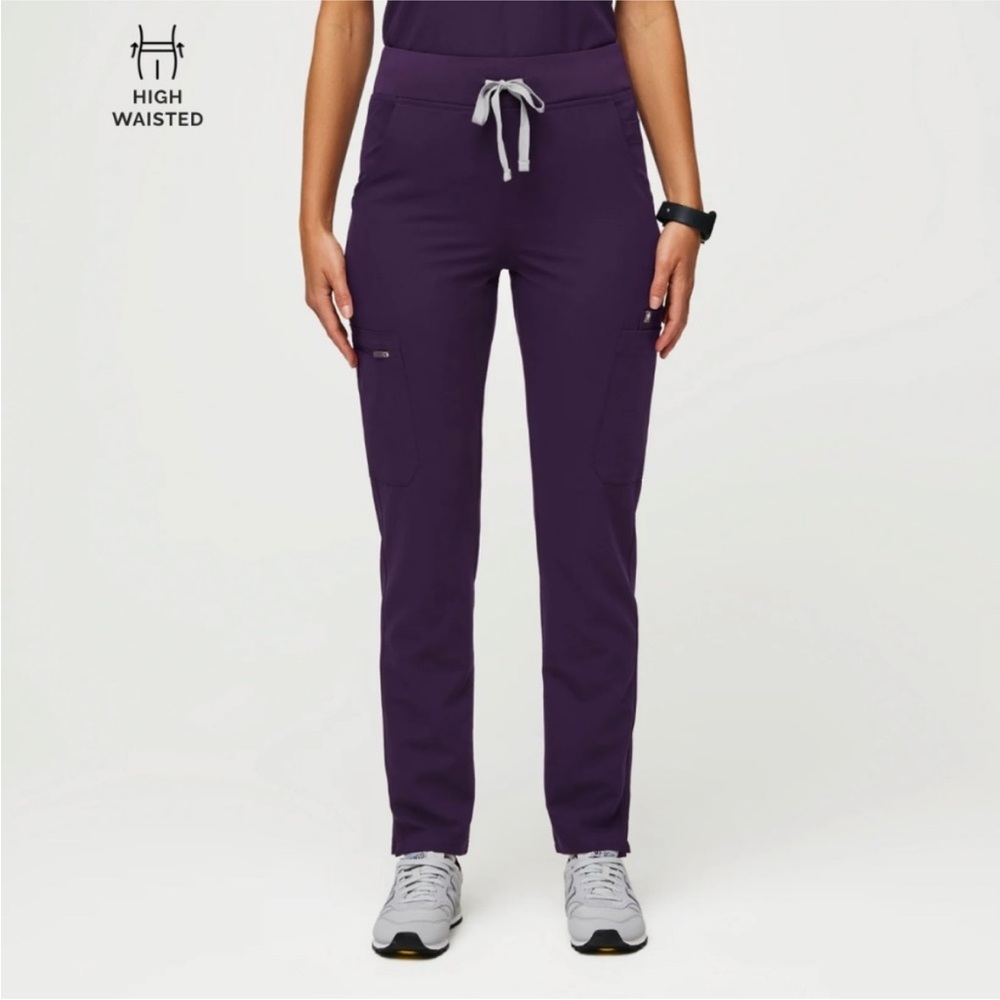 Figs Yola Skinny Scrub Pants Purple Jam Size Small Petite